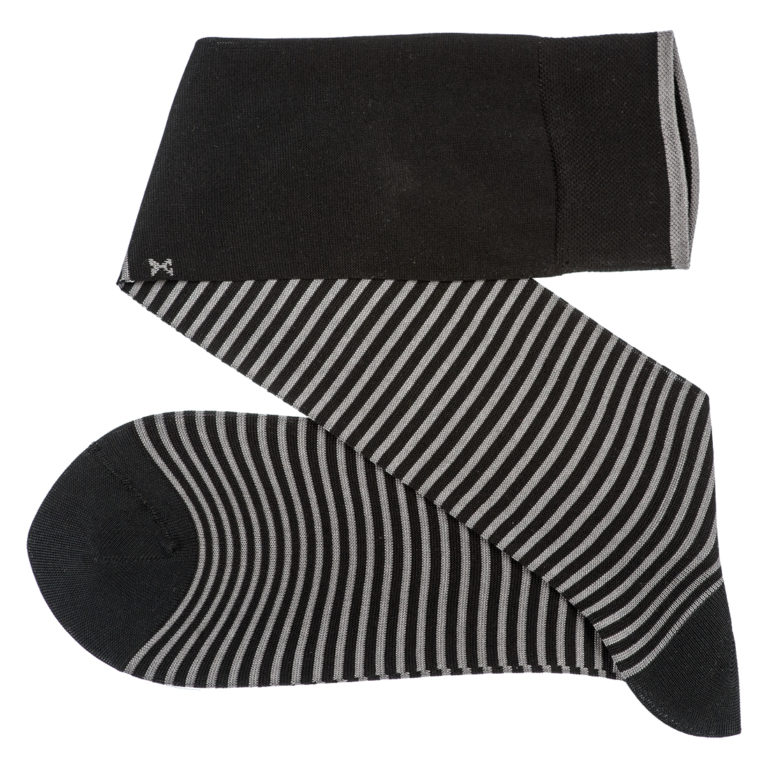 Viccel Striped over the calf Black Gray socks