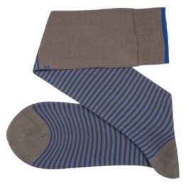 Viccel Striped over the calf Gray royal blue socks