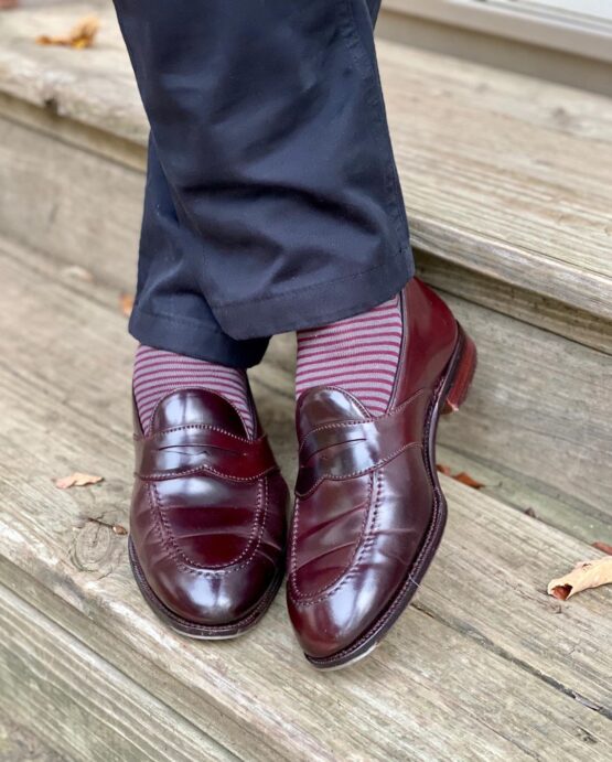 viccel socks gray burgundy striped over the calf socks