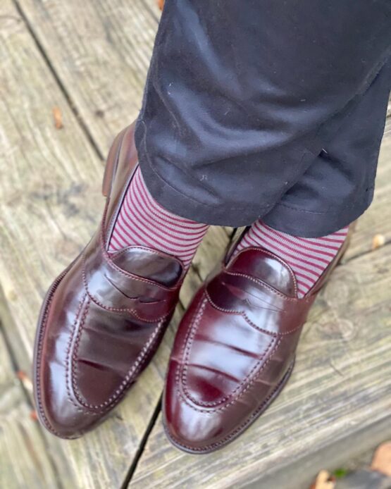 viccel socks gray burgundy striped over the calf socks