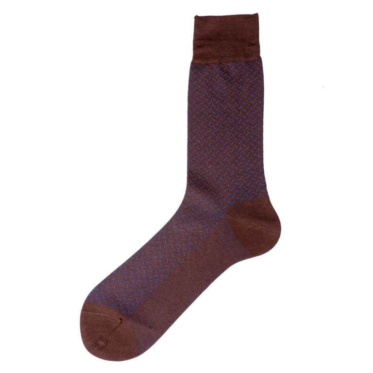 brown royal blue viccel socks