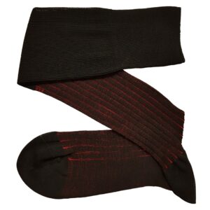 black red shadow striped cotton socks