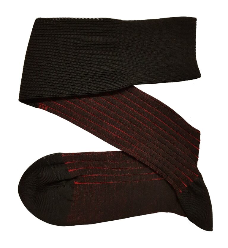 black red shadow striped cotton socks