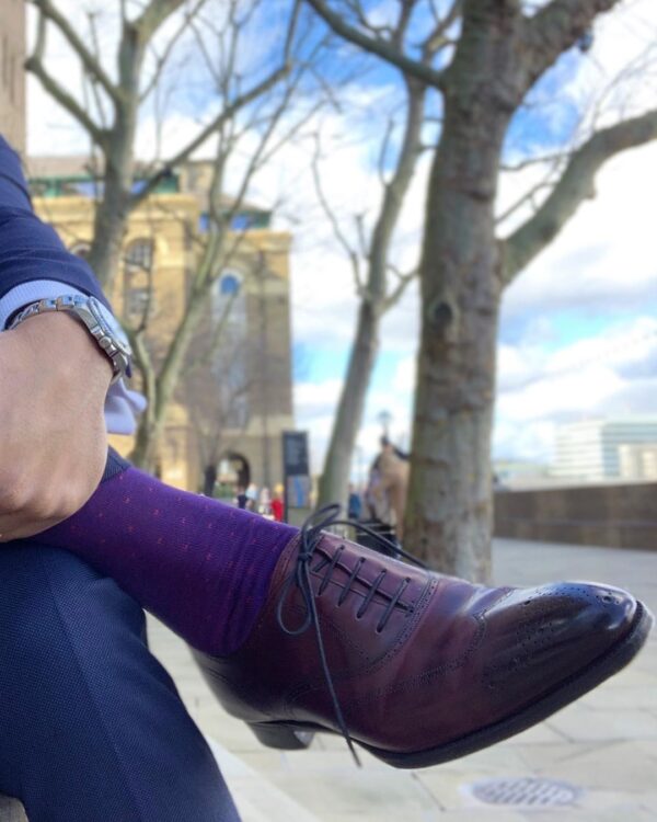 Viccel purple pindots cotton socks