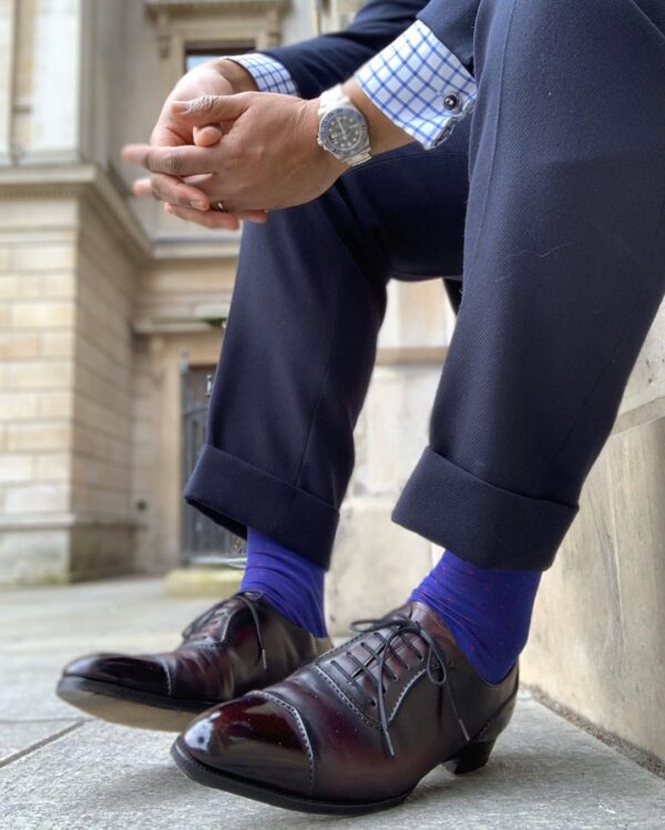Viccel Royal blue pindots cotton socks