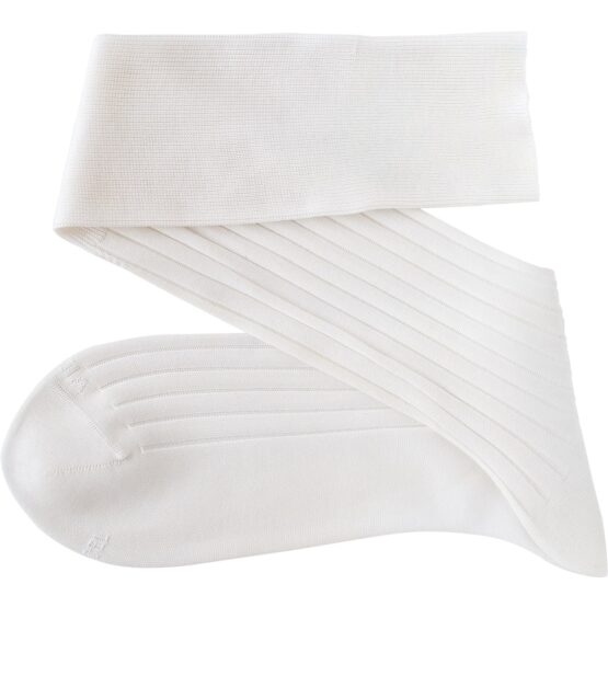 viccel white ribbed cotton socks