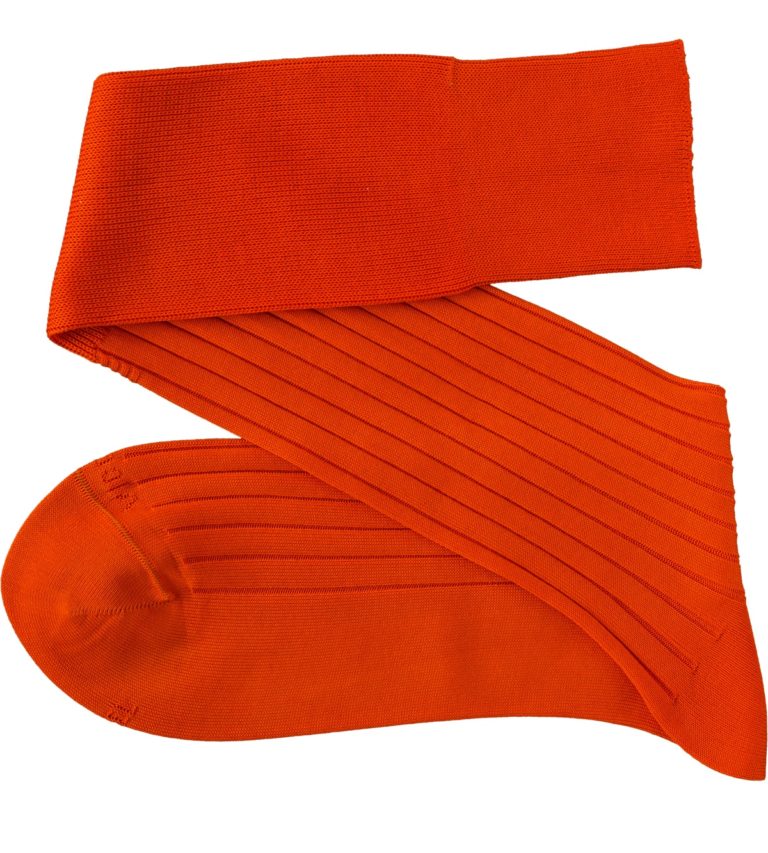 viccel orange ribbed cotton socks