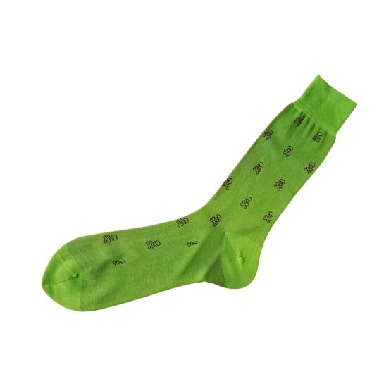 green skull motif cotton socks