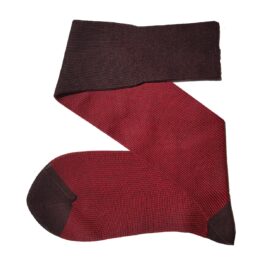 brown red striped cotton socks