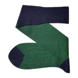 Navy blue pistachio green cotton socks