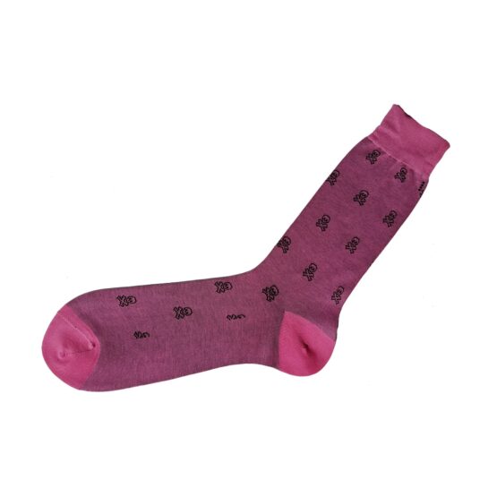 pink skull motif cotton socks