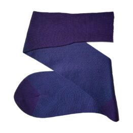 Purple Petrolium green striped cotton socks
