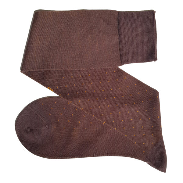 viccel brown mustard cotton pindot socks