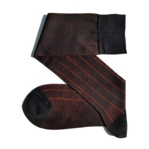 Viccel Black orange Pindot Striped socks