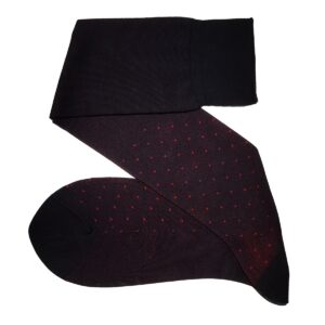Viccel Black Red Pindots cotton socks