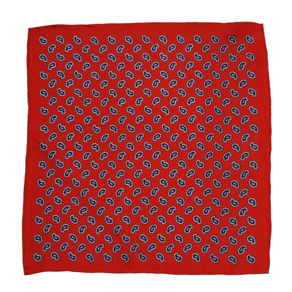 viccel red paisley pocket square