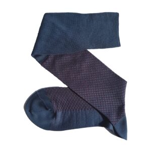 viccel light navy blue burgundy fishnet cotton socks