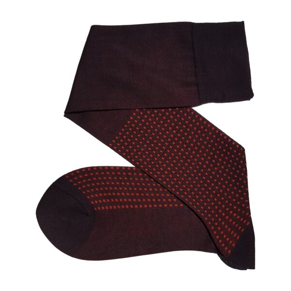brown square cotton socks