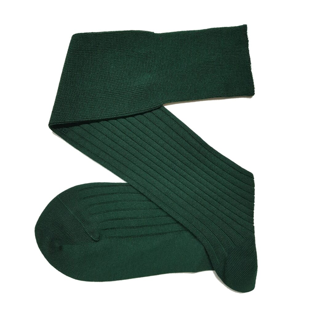 Ribbed Merino Wool Forest Green Socks Viccel Luxury Socks