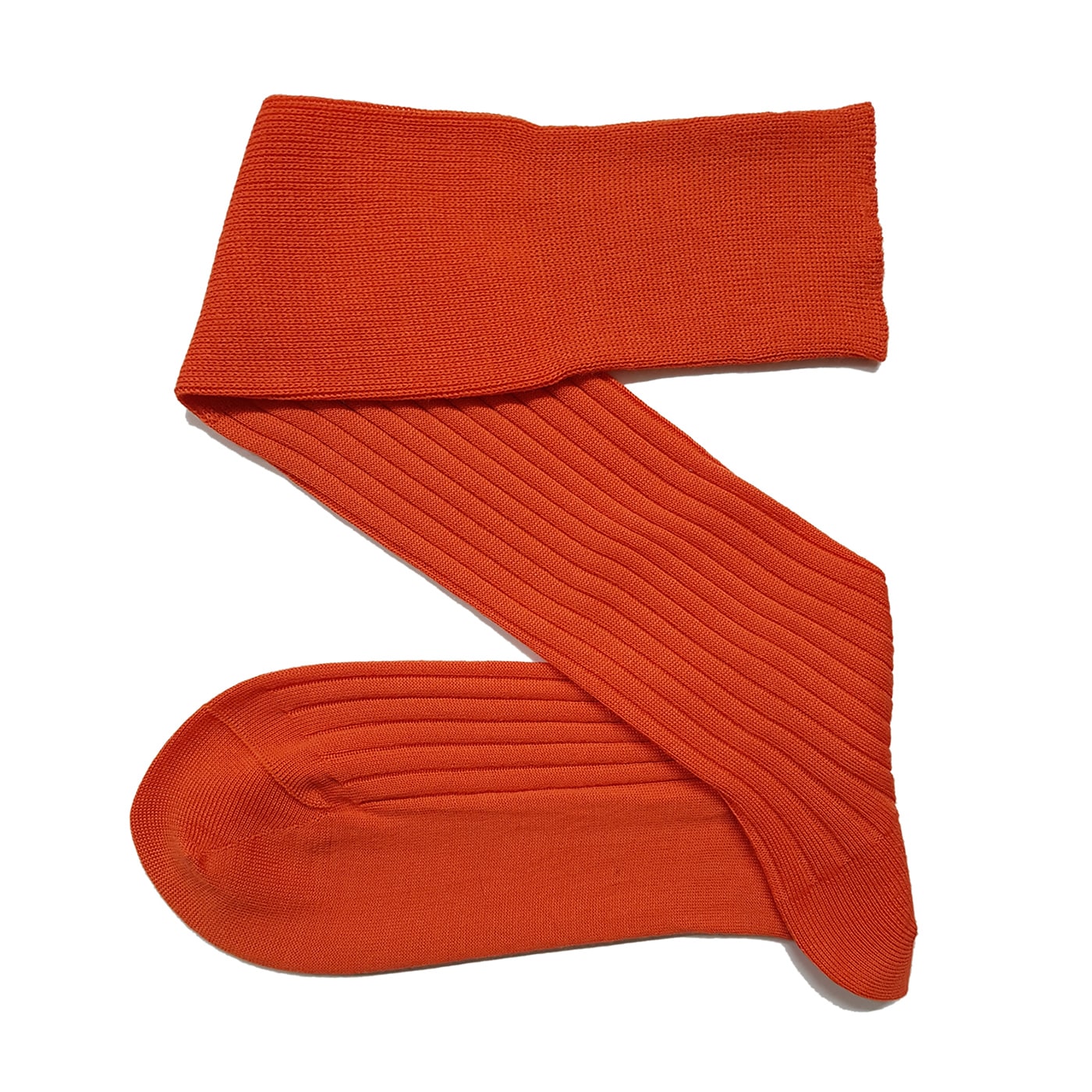 Ribbed Merino Wool Orange Socks