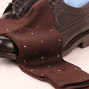 Viccel Brown Daimond Dots Cotton Socks