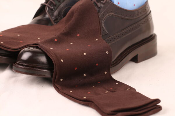 Viccel Brown Daimond Dots Cotton Socks