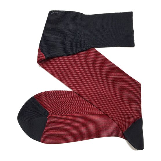 Viccel Black Red Birdseye cotton socks