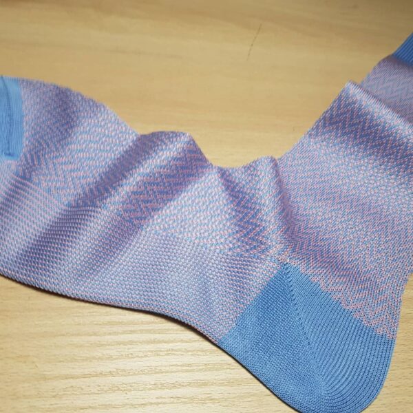 sky blue herringbone cotton socks