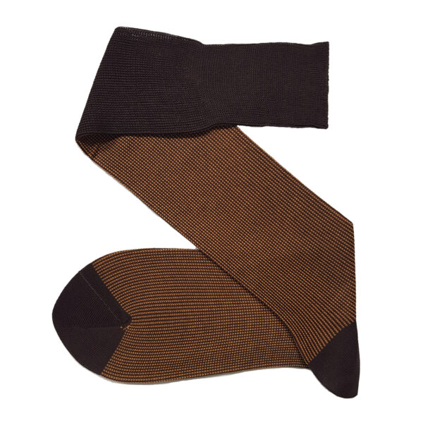 Viccel Brown Mustard striped cotton socks