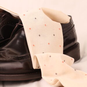 Viccel Ecru Daimond Dots Cotton Socks