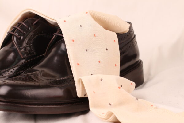 Viccel Ecru Daimond Dots Cotton Socks