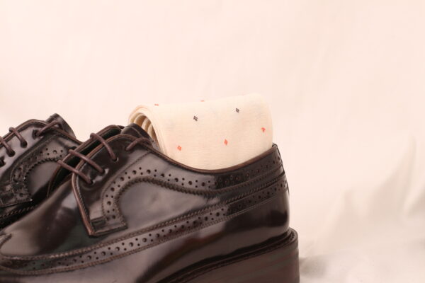 Viccel Ecru Daimond Dots Cotton Socks - Image 3