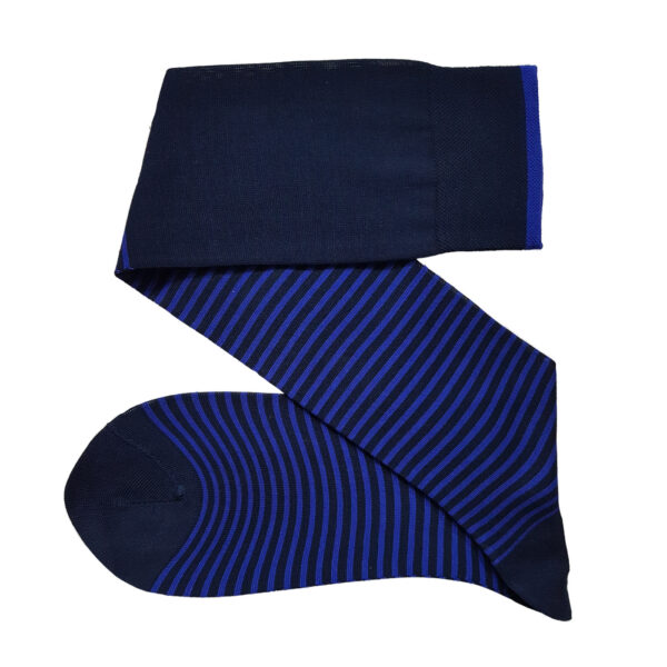 navy blue royal blue striped cotton socks