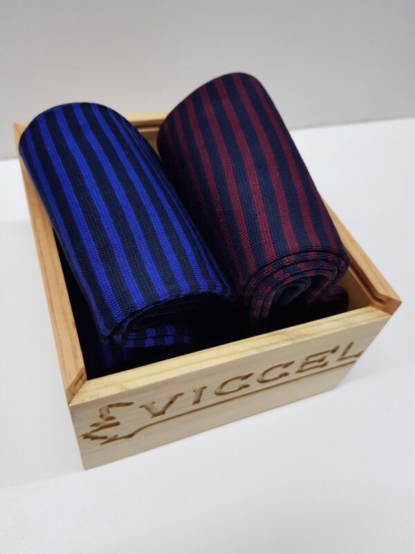 Navy Blue Royal Blue Burgundy Striped cotton socks