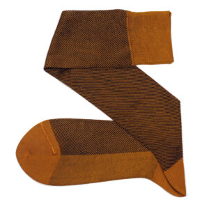 Viccel Diagonal Mustard Brown cotton socks