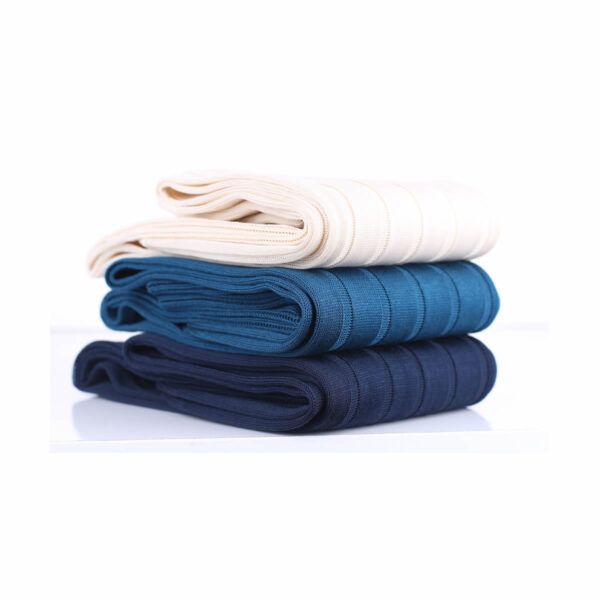 New ! | 3 Pack | Mens Socks | Striped Socks | Wedding Socks | Navy Blue Cotton Socks | Mid Calf Socks | Over The Calf Socks | Gift for Dad | - Image 4