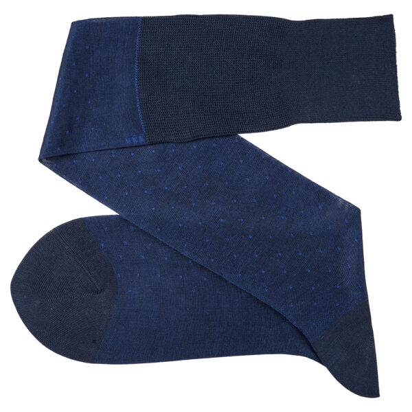 NAVY BLUE ROYAL BLUE PIN DOTS SOCKS - Image 3