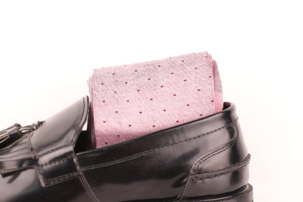 Classic Men's Pink Dress Socks | Sophisticated Pin Dots | Over The Calf Fit | Mid Calf Fit | Ideal Gift For Dad & Husband - Image 6