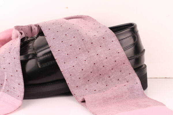Classic Men's Pink Dress Socks | Sophisticated Pin Dots | Over The Calf Fit | Mid Calf Fit | Ideal Gift For Dad & Husband - Image 4