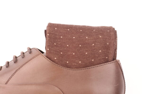 BROWN BEIGE PIN DOTS SOCKS - Image 2