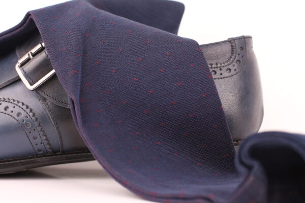NAVY BLUE BURGUNDY PIN DOTS SOCKS - Image 3