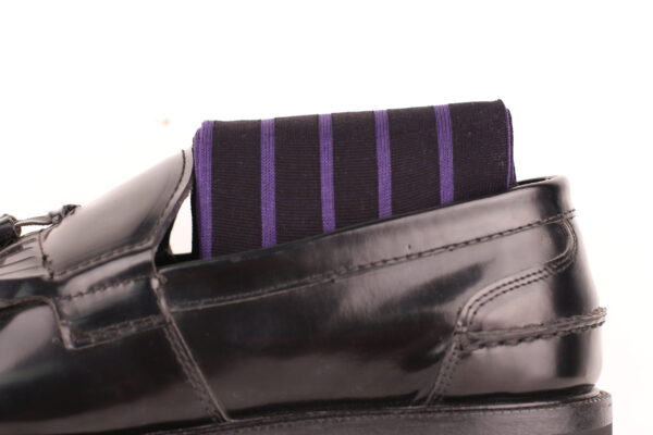 BLACK PURPLE OVER THE CALF SHADOW STRIPE