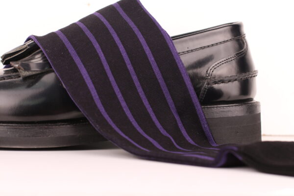 BLACK PURPLE OVER THE CALF SHADOW STRIPE - Image 2