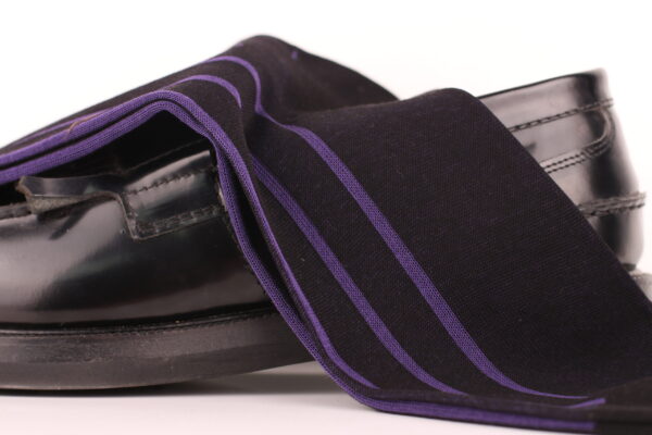 BLACK PURPLE OVER THE CALF SHADOW STRIPE - Image 3