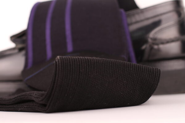BLACK PURPLE OVER THE CALF SHADOW STRIPE - Image 4