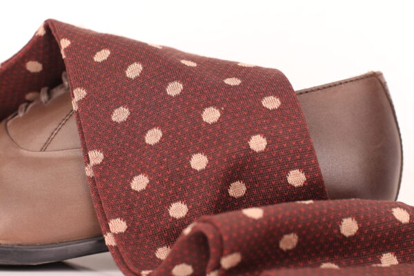 BROWN MESH DOTS COTTON OVER THE CALF SOCKS