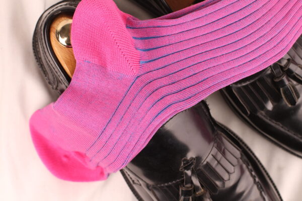 NEW ! PINK SHADOW STRIPED COTTON SOCKS - Image 3