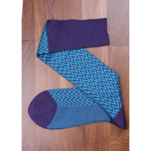 1 PAIR PURPLE HERRINGBONE COTTON SOCKS | PURPLE BLUE HERRINGBONE | HERRINGBONE SOCKS | GIFT SOCKS | - Image 10
