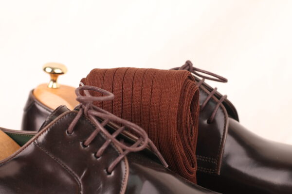 NEW! Reddish Brown Ribbed Cotton Socks - Image 5