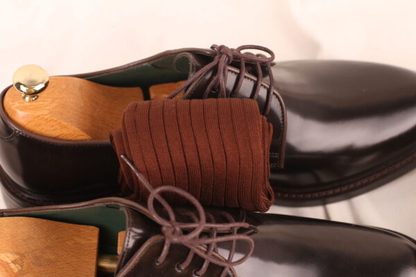 NEW! Reddish Brown Ribbed Cotton Socks - Image 4
